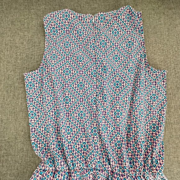 GAP Romper Large Elastic Waist Blue‎ Pink Red White Round Neck Sleeveless - Picture 12 of 16